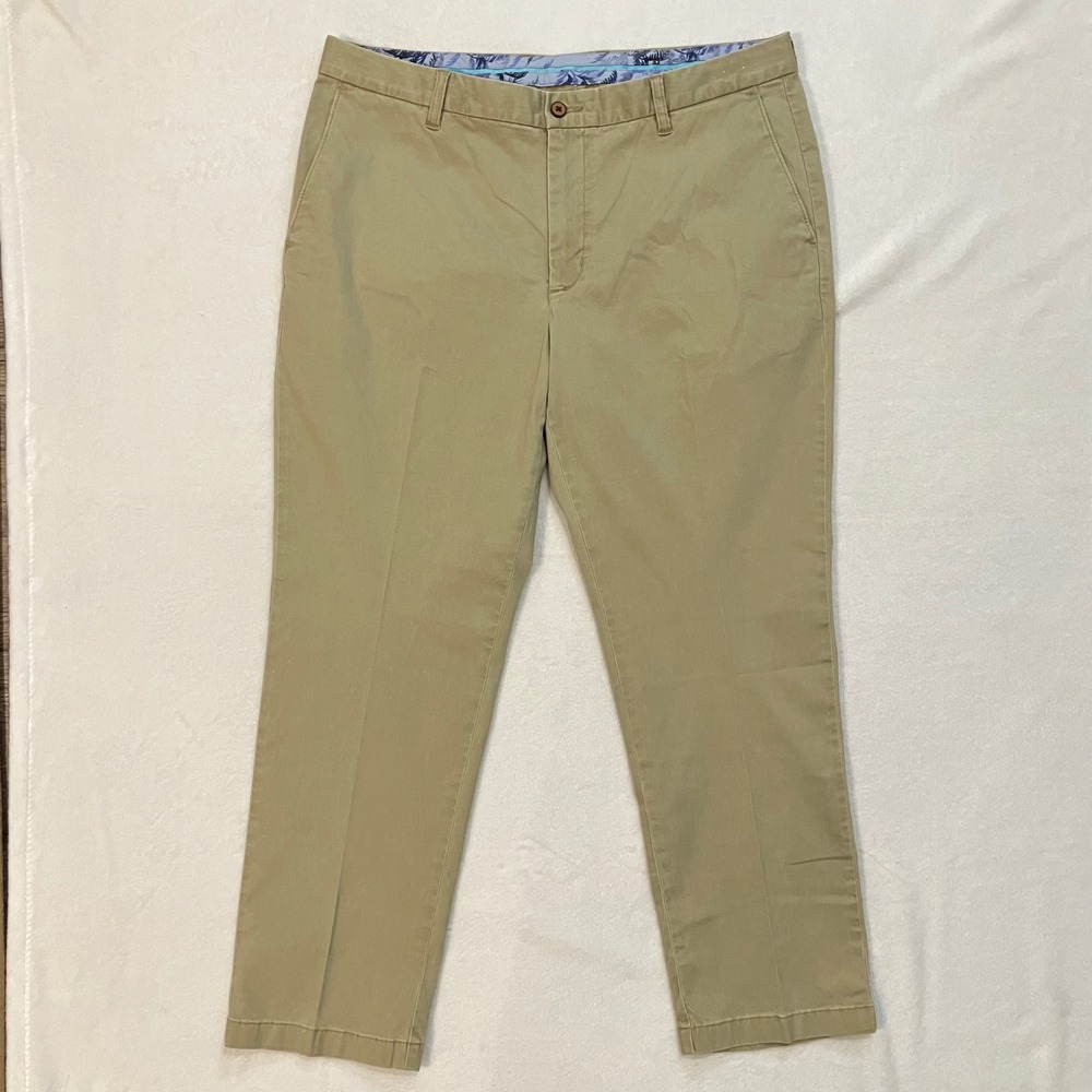 Tommy Bahama Boracay Flat Front Chino Pants Men's Size 38x30 Khaki Tan Stretch